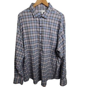 Peter Millar Men's SZ XXL Blue/Yellow Plaid Shirt Long‎ Sleeve Button Down